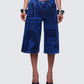 Electra Blue Denim Printed Jorts model front