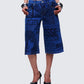 Electra Blue Denim Printed Jorts