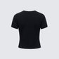 Eleni Black Slogan Classic Tee