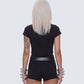 Eleni Black Slogan Classic Tee