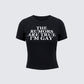 Eleni Black Slogan Classic Tee