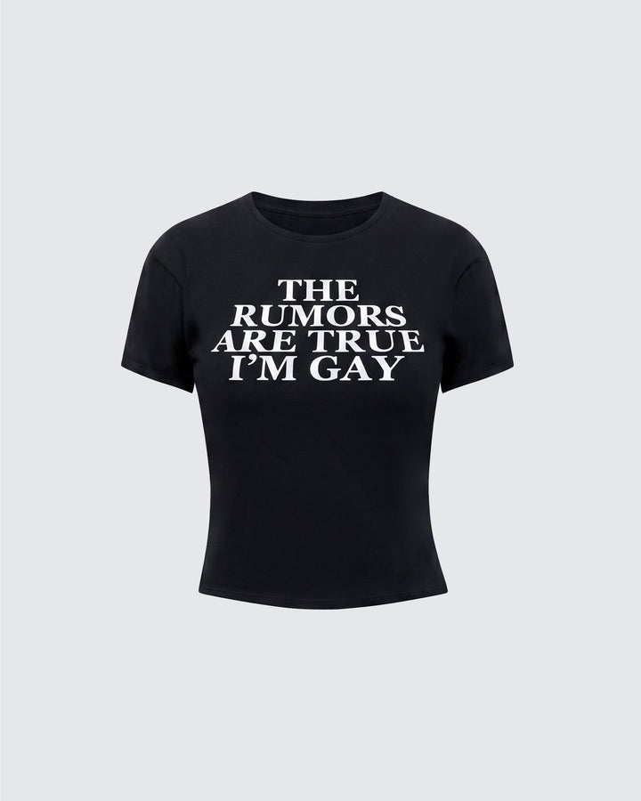 Eleni Black Slogan Classic Tee