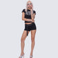 Eleni Black Slogan Classic Tee