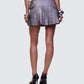 Elettra Grey Vegan Leather Mini Skirt