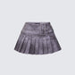 Elettra Grey Vegan Leather Mini Skirt product front
