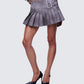 Elettra Grey Vegan Leather Mini Skirt