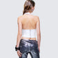Elettra White Denim Halter Top