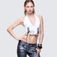 Elettra White Denim Halter Top