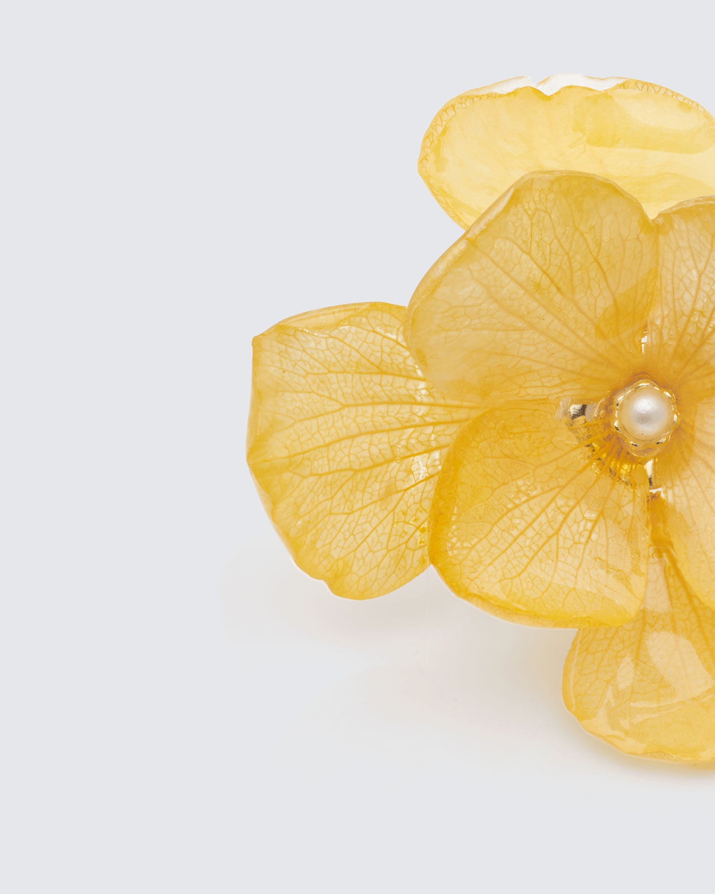 Elin Yellow Hydrangea Flower Adjustable Ring