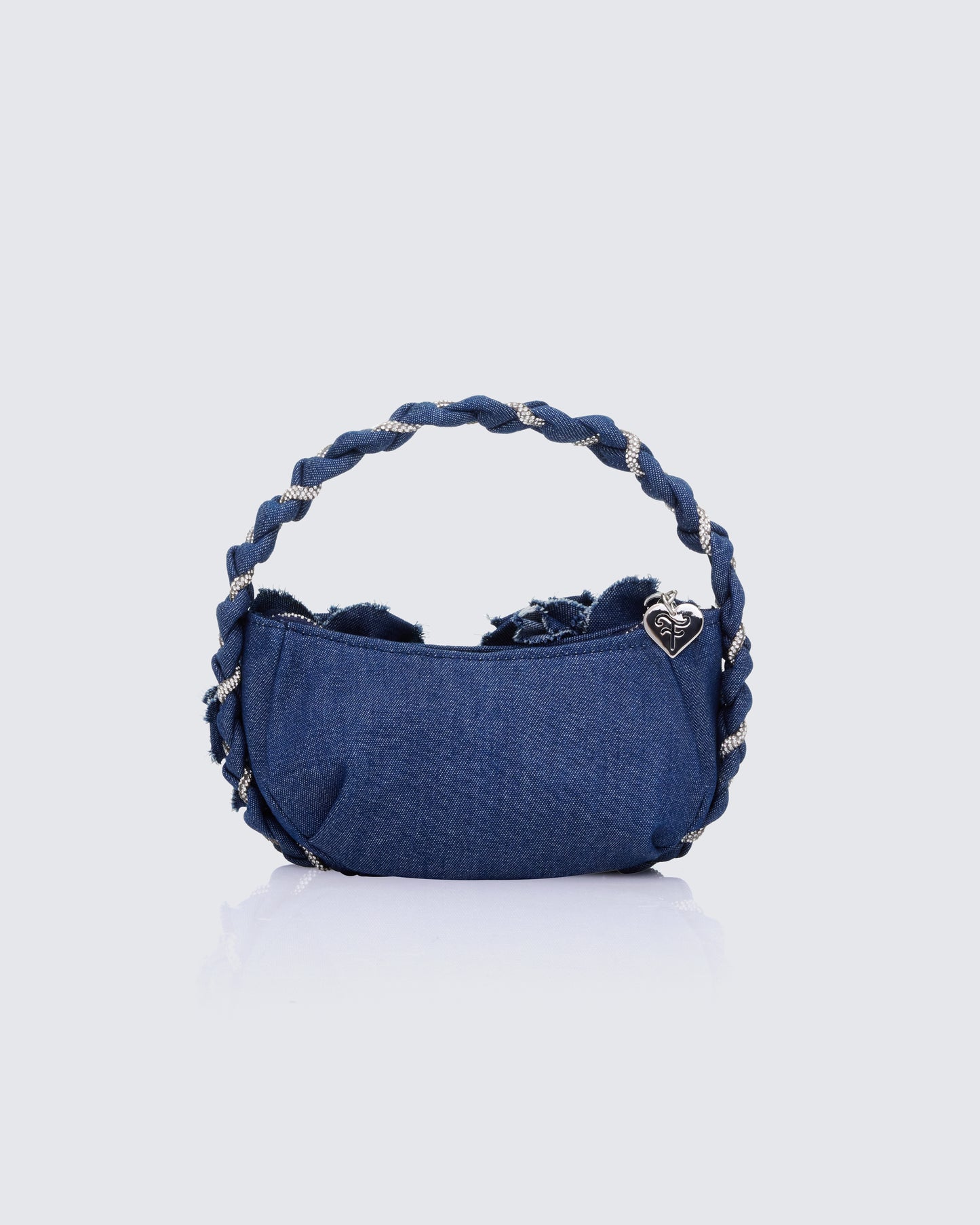 Ellen Blue Denim Grab Bag With Diamante