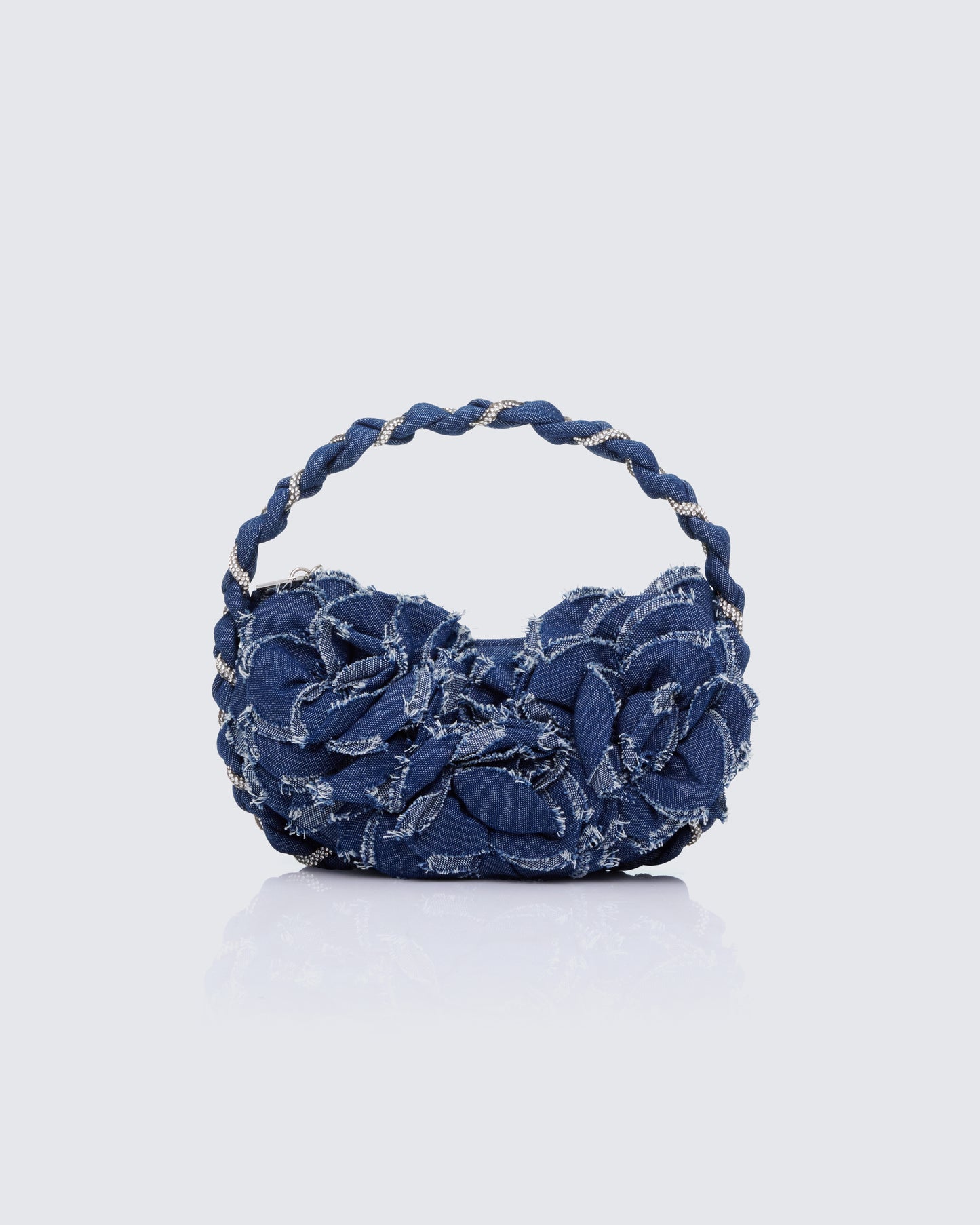 Ellen Blue Denim Grab Bag With Diamante