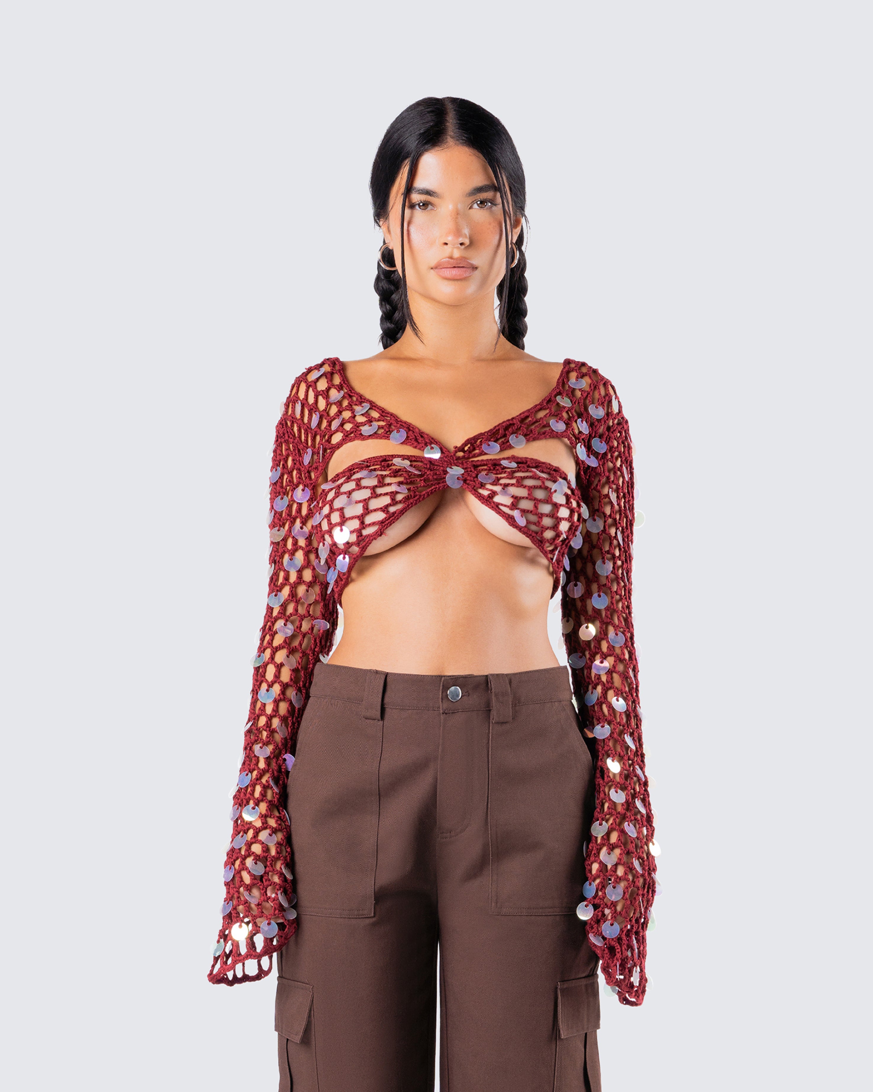 LEINWANDE Fruits Mix Crochet Top / Black - muniloslagos.cl