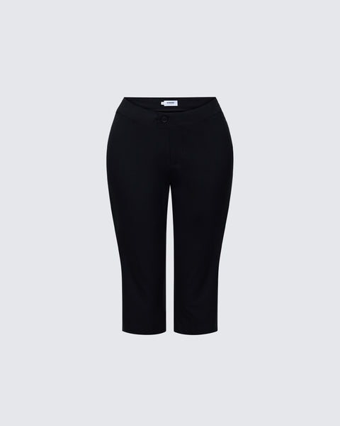 Black Capri Pants - Cropped Straight Leg Office – FINESSE