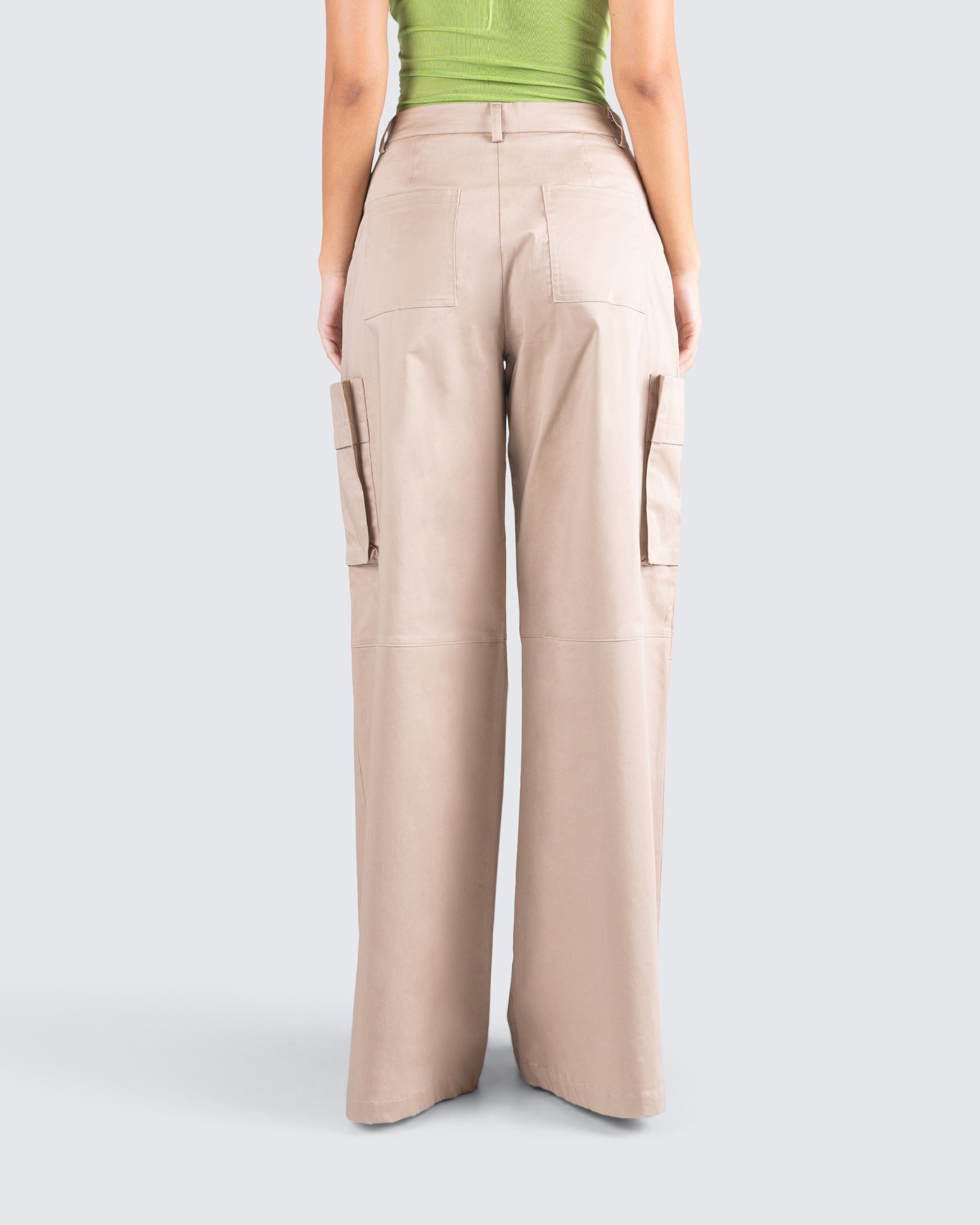Tan Cargo Pants - Utilitarian Clothing - High-Rise Cargo Pants - Lulus