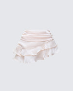 Elma Ivory Chiffon Ruffle Mini Skirt product front