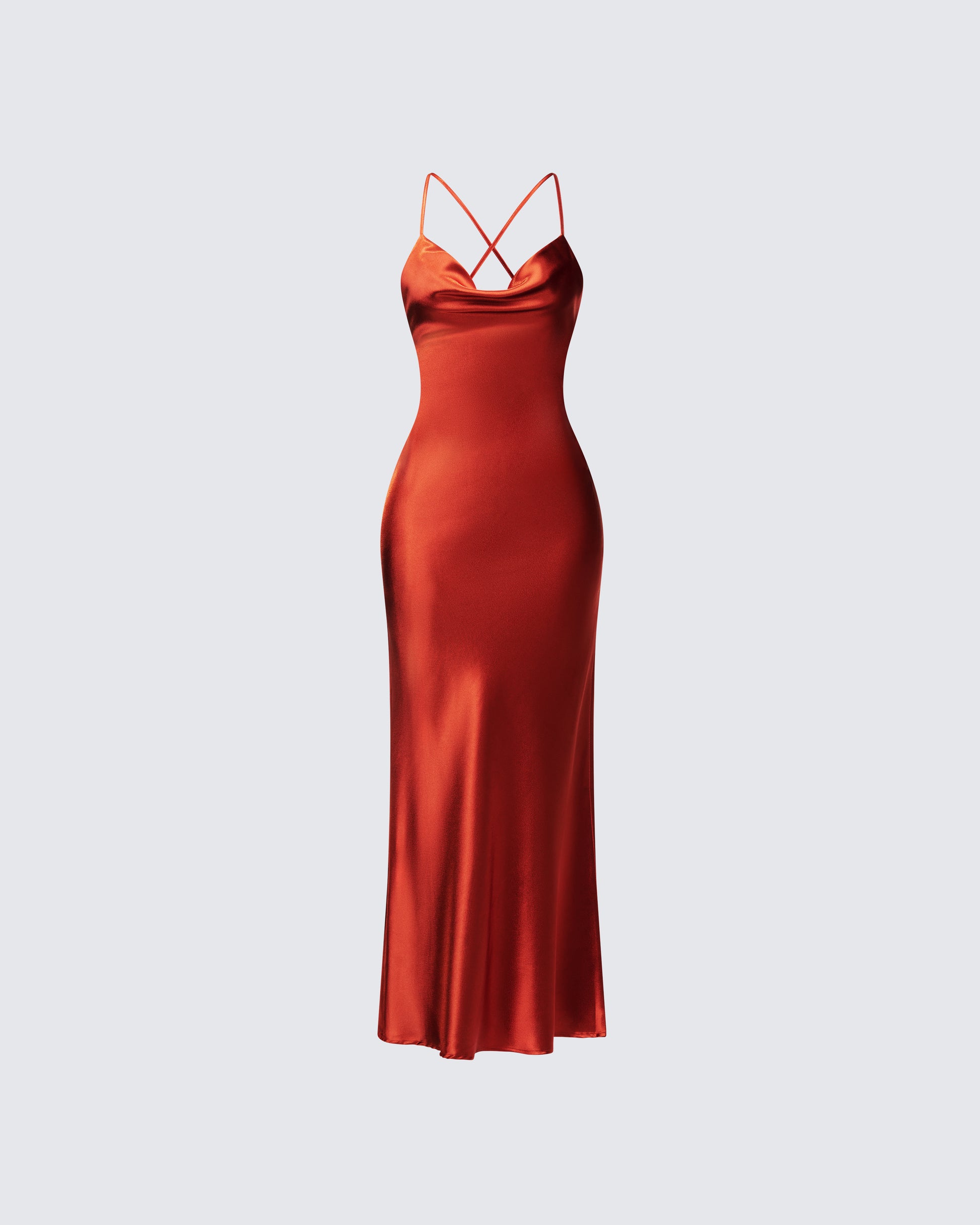 Red Satin Slip Maxi Dress - Backless Formal Gown FINESSE Red Satin Slip Maxi Dress - Backless Formal Gown FINESSE