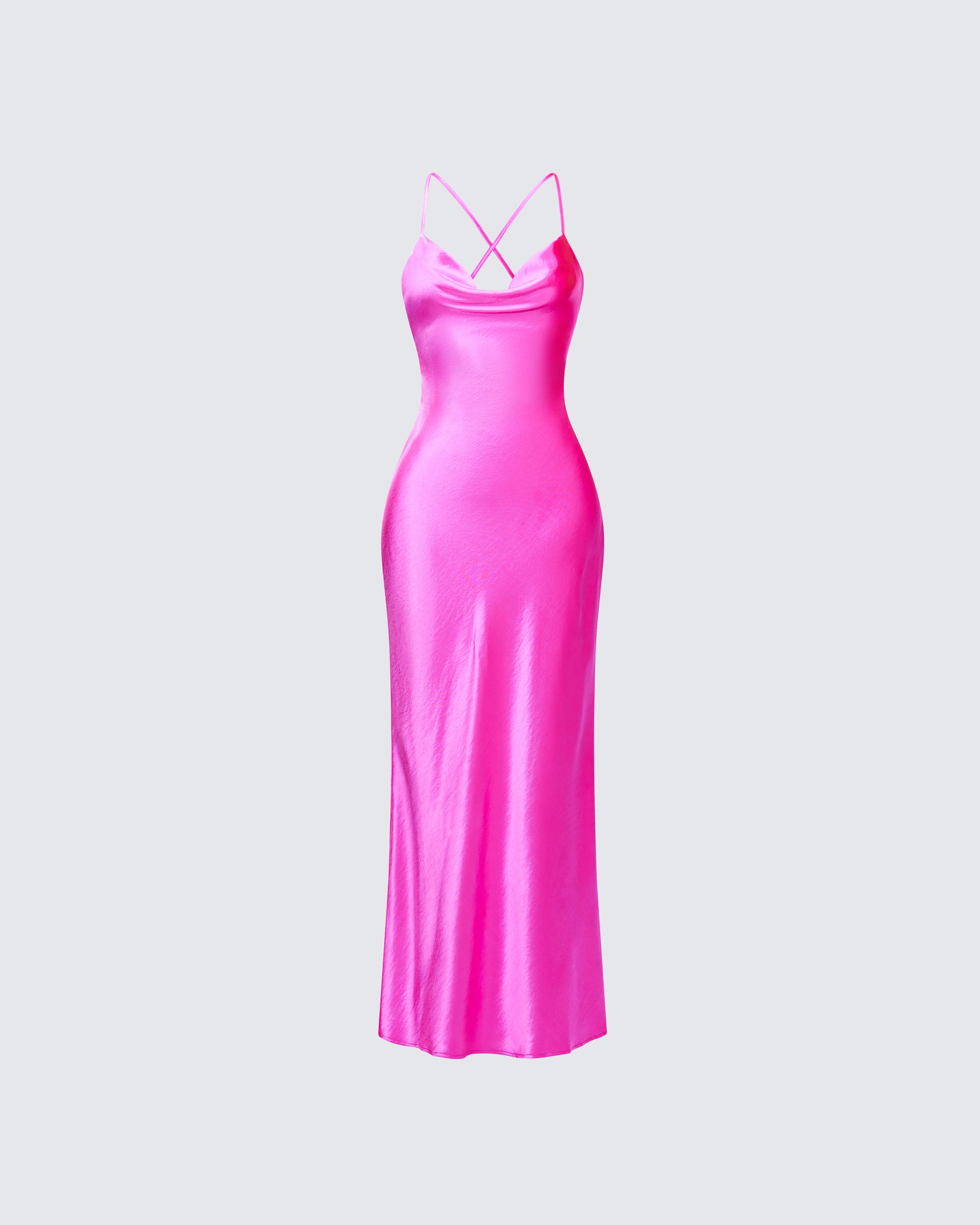 satin backless slip dress Val Blush Satin Backless Midi Dress