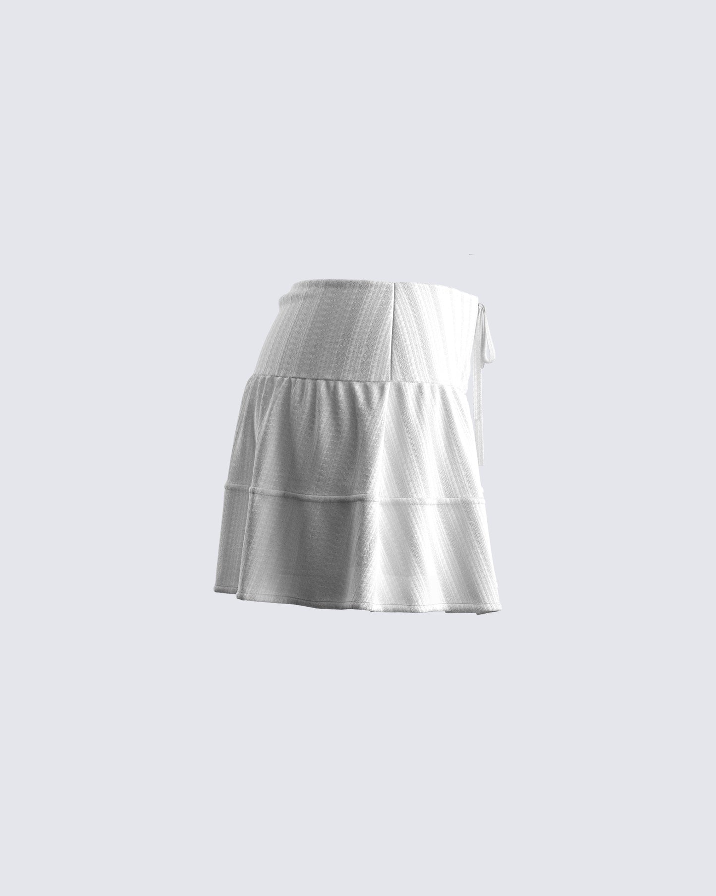 Elva White Cotton Ruffle Skirt