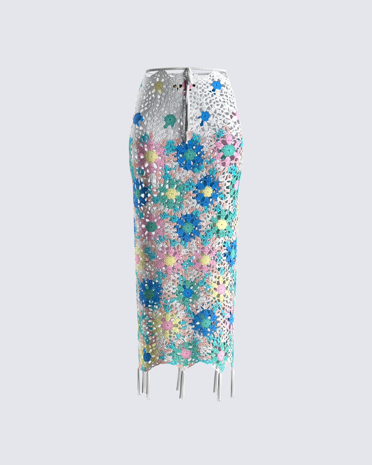 Anjelica Multi Crochet Midi Skirt
