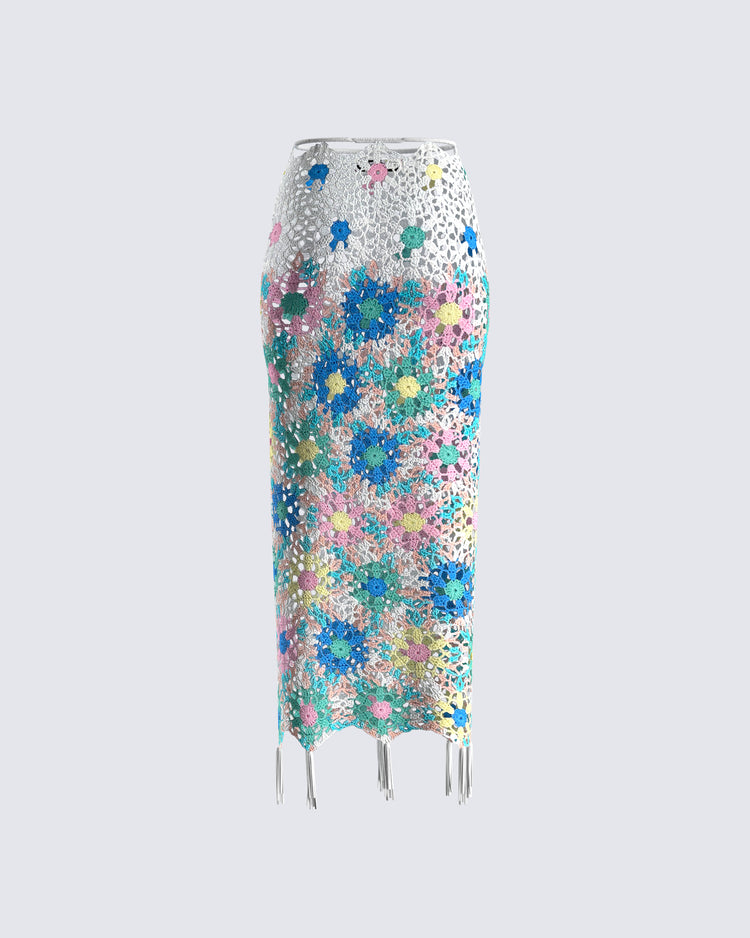 Anjelica Multi Crochet Midi Skirt