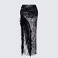 Elyra Black Lace Sheer Maxi Skirt product front