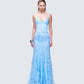 Emani Blue Embellished Maxi Dress model front