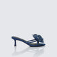 Ember Blue Denim Corsage Kitten Heel