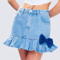 Emogen Pleated Denim Mini Skirt