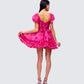 Eni Pink Floral Organza Mini Dress