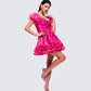 Eni Pink Floral Organza Mini Dress