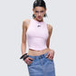 Enid Pink Scoop Hem Tank Top