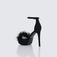 Erminia Black Feather Detail Heels