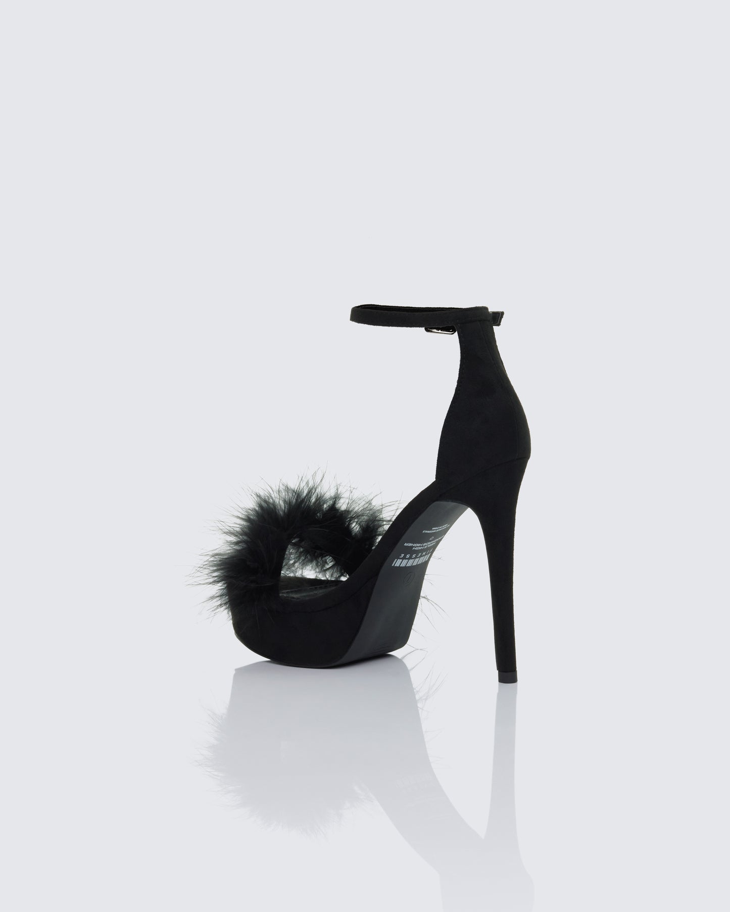 Erminia Black Feather Detail Heels