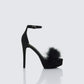 Erminia Black Feather Detail Heels