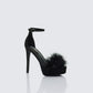 Erminia Black Feather Detail Heels