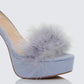 Erminia Blue Feather Detail Heels