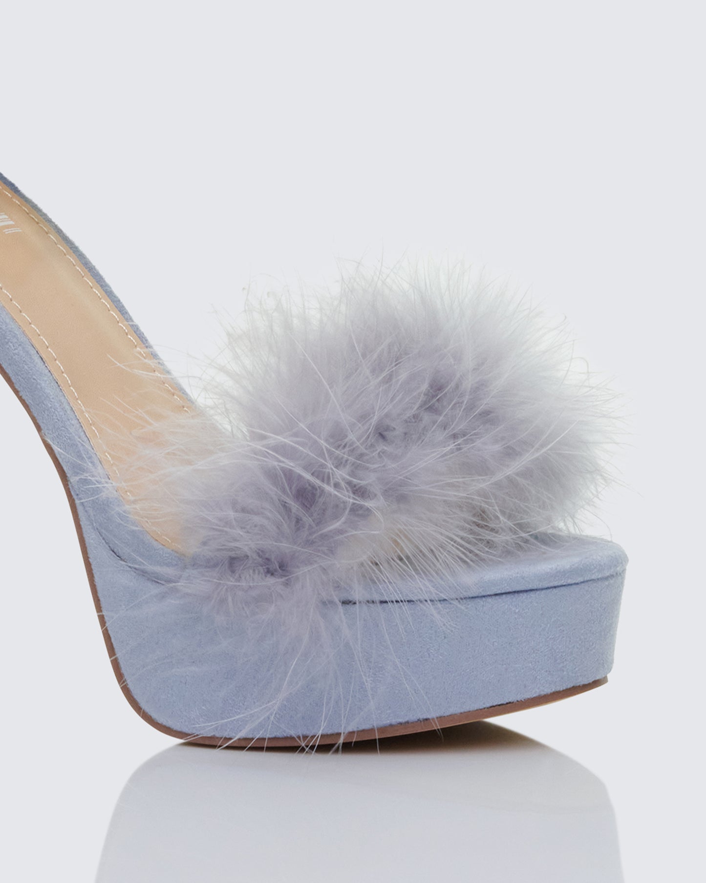Erminia Blue Feather Detail Heels