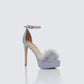 Erminia Blue Feather Detail Heels