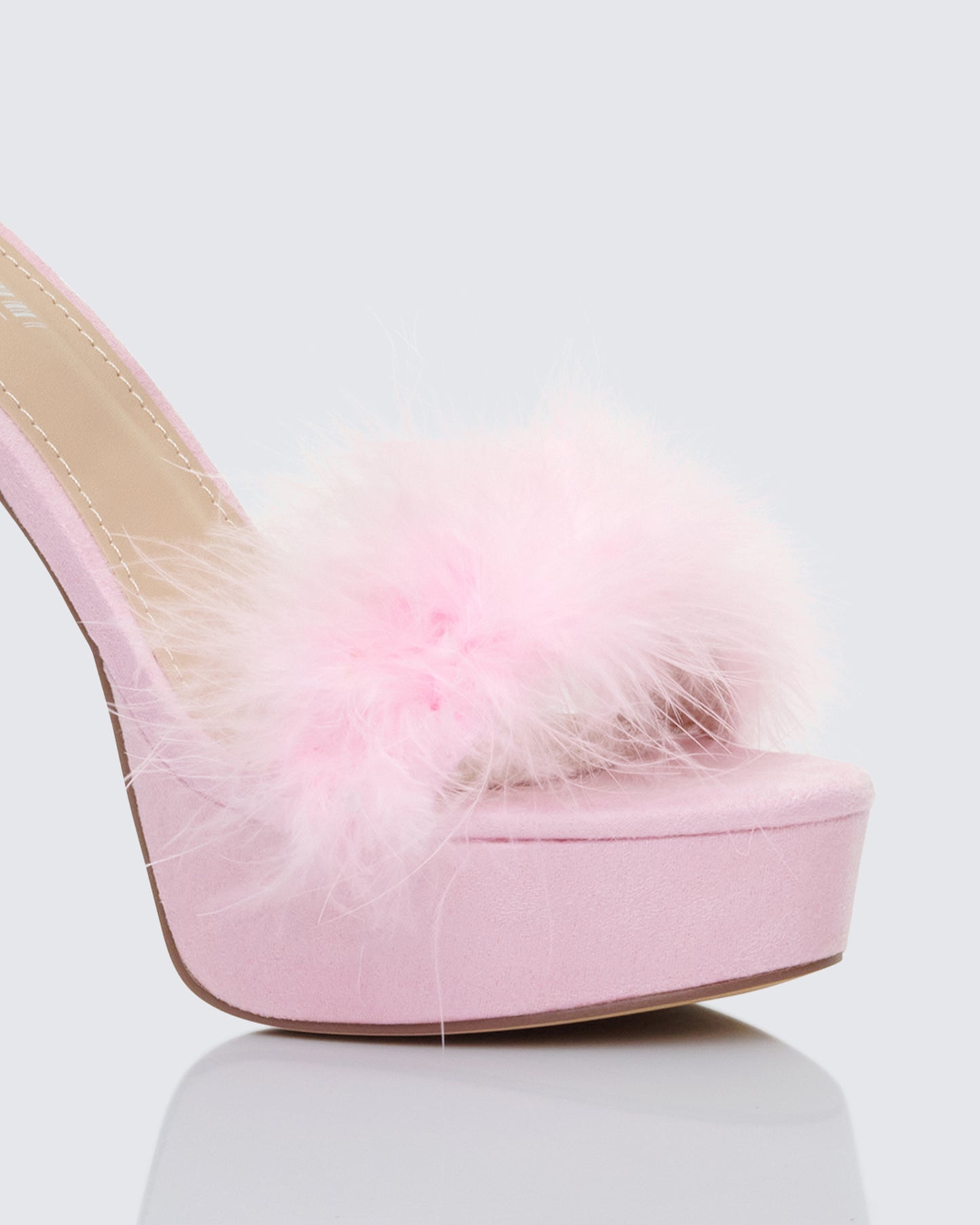 Erminia Pink Feather Detail Heels