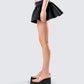 Esa Black Flounce Micro Mini Skort