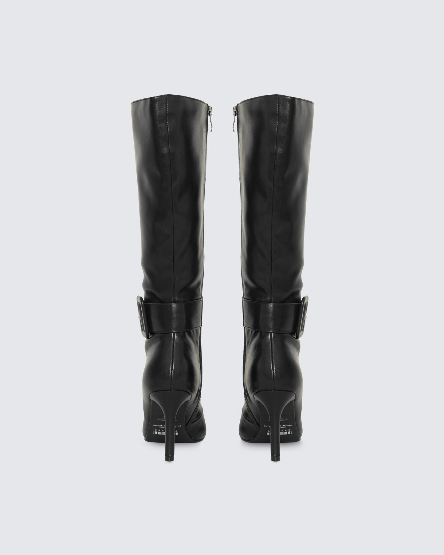 Eunji Black Vegan Leather Boot