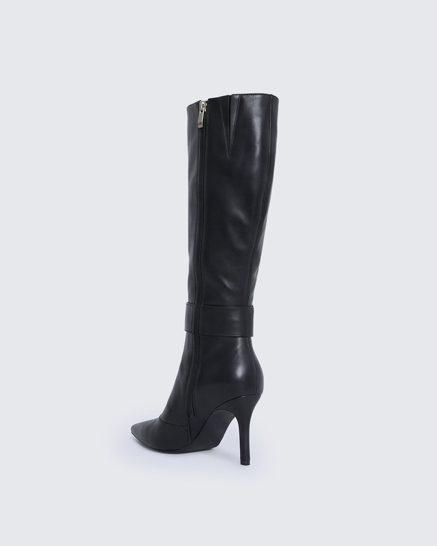 Eunji Black Vegan Leather Boot