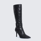 Eunji Black Vegan Leather Boot