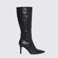 Eunji Black Vegan Leather Boot