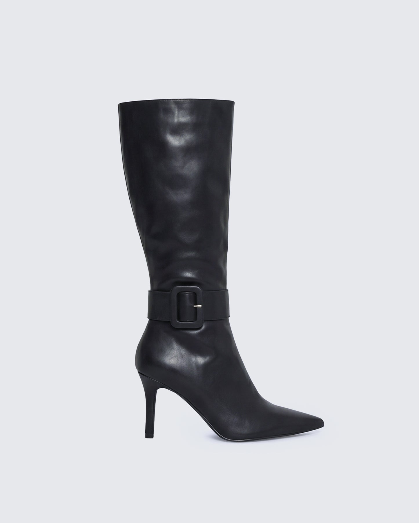 Eunji Black Vegan Leather Boot