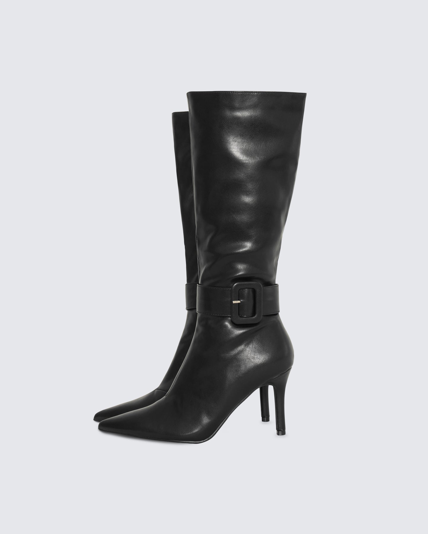 Eunji Black Vegan Leather Boot