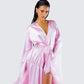 Evalie Pink Feather Trim Robe