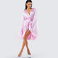 Evalie Pink Feather Trim Robe