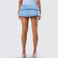 Evalina Blue Pleated Mini Skirt