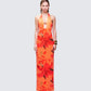  Evana Multi Printed Mesh Maxi Dress model front